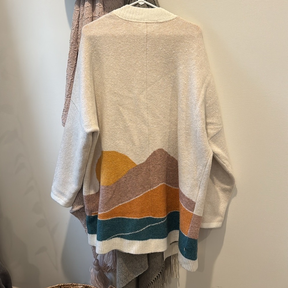 Colorblock Open Front Cardigan Sweater - Picture 3 of 4